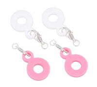 VICASKY 4pcs Silicone Straw Pendants Charms White Pink Drinking Straw Decor for Lightweight and Portable to Personalize Your Drinkware