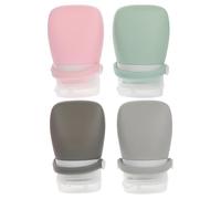 VICASKY 4pcs Silicone Travel Bottles 30ml Refillable Leak-proof Lotion Shampoo Containers with Storage Bag, Travel Size Essential for Toiletries and Cosmetics