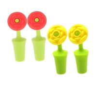 VICASKY 4pcs Silicone Wine Bottle Stoppers Rose Shape Air Tight Seal Beverage Closure for Bar Party Reusable Wine Preservation Caps with Red and Yellow Floral Design