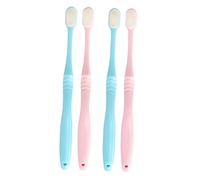 VICASKY 4pcs Soft Bristle Toothbrush for Adults Ergonomic Manual Toothbrushes Pink Sky Blue Portable Design with Transparent Covers for Daily Oral Care