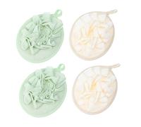 VICASKY 4pcs Soft Mesh Bath Poufs Gentle Exfoliating Shower Scrubbers for Skin Cleansing and Soothing Durable Body Bath Balls and Dark Green