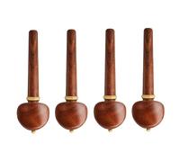 VICASKY 4pcs Solid Wood Cello Pegs Shaft Handles, Chocolate Redwood Cello Tuning Pegs Set, Musical Instrument Accessories for Stringed Instruments