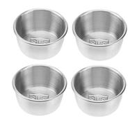 VICASKY 4pcs Stainless Steel Seasoning Dishes Small Dipping Sauce Cups for Appetizers for Home Restaurant Catering Use and Versatile Sauce Containers