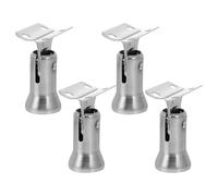 VICASKY 4pcs Stainless Steel Sturdy Banister Brackets with Strong Supporting Ability and Convenient Assembly for Stair Railing Columns in Modern Silver Finish