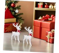 VICASKY 4pcs Standing Reindeer Decor Holiday Deer Tabletop Centerpiece Reindeer Holiday Decoration Table Top Decorations Christmas Shelf Decor White
