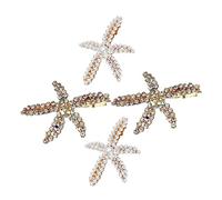 VICASKY 4pcs Star Hair Clips Pearl Hairpin Rhinestone Bride Barrettes Wedding Hair Accessories for Women Girls