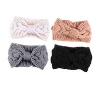VICASKY 4pcs Strangle Headband Winter Warm Knit Headband for Mask Ear Protection Button Hairband Women Headwraps Scenario for Cold Winter Days Keeping Your Head and Ears Cozy While