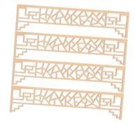 VICASKY 4Pcs Traditional Chinese Carved Appliques for Dollhouse Furniture Decoration DIY Corner Molding Kit for Miniature Garden Buildings and Accessories