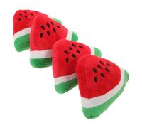 VICASKY 4pcs Triangle Dog Squeaky Watermelon Plush Set for Small Dogs, Bite-resistant Interactive Plush for Indoor Playtime with Cute Cartoon Realistic Fruit Design