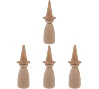 VICASKY 4pcs Unfinished Wooden Peg Dolls for Boys and Girls Painting Wooden Craft Figures Toys for DIY Art Craft Imaginative Play and Parent Activities Home Decor