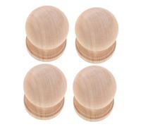 VICASKY 4pcs Unfinished Wooden Spindle Natural Solid Wood Roman Column Style Decorative Balusters for Furniture Crafts European Elegant Gourd Railing Finials for Wine Cabinets and