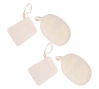 VICASKY 4pcs Washable Loofah Pads for Shower and Home Spa, Exfoliating Back Scrubber Natural Loofah and Cloth Material, Travel-Friendly Bathing Accessories for Deep Skin Cleansing