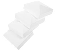 VICASKY 4pcs White Abs Solar Post Caps for Decks and Docks, Stain Resistant Fence Post Covers with Easy Installation, Square Flat Cap Tower Design for Outdoor Use