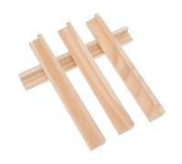 VICASKY 4pcs Wooden Domino Bases Trays with Letter Rack Multi-function Gaming Cards Stand DIY Display for Adults with Arthritis Support