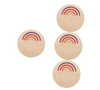 VICASKY 4pcs Wooden Monthly Newborn Announcement Sign Circles Name Signs for Nursery Decor for First Year Milestone Display