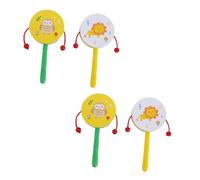VICASKY 4pcs Wooden Rattle Set Childrens Musical Instruments Traditional Monkey Drum Handheld Rattle Drum for Boys and Girls Preschool Activities