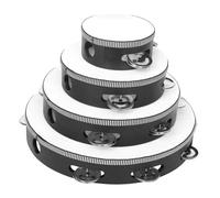 VICASKY 4pcs Wooden Tambourine Drum Musical Instrument for Boys and Girls Interactive Percussion Hand Tambourine for Early Education Music Class