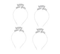 VICASKY 4pcs Year Glitter Headdress Sparkly Letter Year Holiday Party Headpiece Glitter Headband for Women's Fashion for Year's Eve Celebrations and Letter Hair Hoops