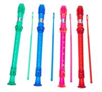 VICASKY 4sets Beginner Clarinet Resin Soprano Recorder for Boys and Girls Easy to Clean Musical Instrument for Classroom Learning Red Blue Pink Green