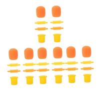 VICASKY 4sets Microphone Anti-rolling Protective Anti-skid Covers for Handheld Microphones for Ktv and Interviews Includes Covers Star and
