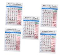 VICASKY 5 Pcs Electric Bass Chord Diagram Guitar Notes Chart Electric Bass Exercise Diagram Electric Chart Guitar Beginners Chart Ukulele Chords Chart Music Notes Copper Sheet