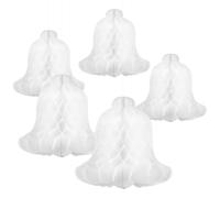 VICASKY 5 Pcs White Christmas Honeycomb Bells Hanging Decorations Made of Lightweight Paper, Versatile Use for Birthdays and Decorating Spaces