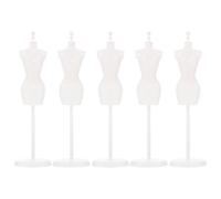 VICASKY 5 Pcs White Doll Model Mannequin Stand Set 1/6 Scale Doll Clothes Display Support with Base for Collectible and Dressmaker Use