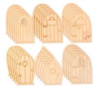 VICASKY 5 Sets Creative Fairy Door Miniature Wooden Fairy Doors for Dollhouse Garden Decor Durable Design for Play Photography Prop Unique Patterns for Enchanting Outdoor Spaces
