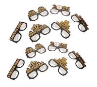 VICASKY 5 Sets Year Paper Eyeglasses Glitter Photo Props Disposable Nye Party Decorations Creative Design for Years Eve Celebration Supplies