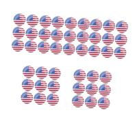 VICASKY 50 pcs Patriotic American Flag Lapel Pins Metal Brooches Usa Independence Day Badge Resistant Accessories for Men Women Celebration