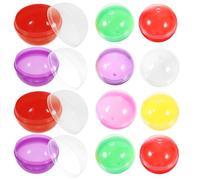VICASKY 50PCS Colored Openable Capsules, Plastic Empty Clear Half Round Ball Fillable Round Balls Prize Container Vending Capsules for Christmas Party Vending Machines Gumball Dispensers and Surprise