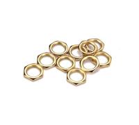 VICASKY 50pcs Gold Zinc Alloy Fine Thin Nuts 8mm Inner Diameter for Guitar Bass Socket Jack Compatible Most Guitars and Basses