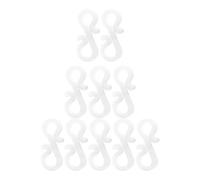VICASKY 50pcs Hook S Shaped Plastic Mini Hooks for Hanging Decorations | White Gutter Fit, Lightweight Space Saving Design, Party Garland Use, Bulk Value Pack for Decorators