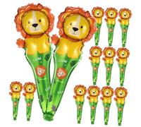 VICASKY 50pcs Lion Shaped Foil Balloons Handheld Cartoon Animal Design Bright Color Party Decorations for Indoor Outdoor Birthday Festival Celebration