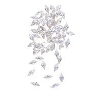 VICASKY 50pcs Mini Rhombic Crystals for Nail Art Iridescent Shine Glittering Rhinestone Charms for DIY Manicure and Crafts