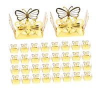 VICASKY 50pcs Paper Candy Boxes with Hollow-out Square Truffle Wrappers for Wedding Birthday Shower Multipurpose Treat Packaging Stable and Easy-open Candy Cups