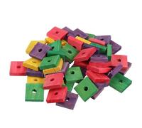 VICASKY 50pcs Pet Bird Bite Wooden Chip Safe to Chew Beautiful Design Home Decoration for Parrots and Pet Birds Random Color