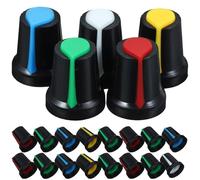 VICASKY 50pcs Potentiometer Knob Caps Volume Control Knobs Guitar Parts Bass Volume Caps for Amplifier Knurled