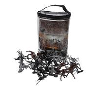 VICASKY 52pcs Medieval Knight Horse and Soldier Playset, Miniature Realistic Soldier Figures and Tiny People Models for ’ War Games and Sand Table Decoration