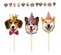 VICASKY 56pcs Picks Shower Dogs Decoration Decorations For Themed Happy Theme Animal Decor Face And Toppers Celebrations Cuake Birthday Dog Puppy Supplies Cute Party Cake Pet
