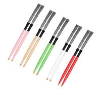 VICASKY 5pairs Jazz Drum Carbon Steel Wire Drum Stick Brush Percussion Instrument Wood Handle for Rhythm Practice and Performance