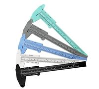 VICASKY 5pcs 0-150mm Double Scale Vernier Caliper Portable Measuring Ruler Eyebrow Measuring Caliper Tattoo Beauty Tool for Precise Brow Mapping in Black White Grey Blue Green
