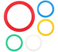 VICASKY 5PCS Acrobatic Juggling Rings Set, Plastic Throwing Circles for Circus Performance, Hand Skills Juggling Props, (White, Red, Yellow, Blue, Green), Professional Acrobatic Show