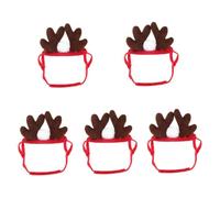 VICASKY 5pcs Adjustable Christmas Pet Headband Antlers Headdress Festive Cat Dog Costume Accessory Lightweight Holiday Photo Prop for Pets