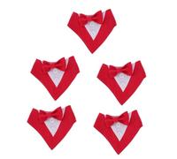 VICASKY 5pcs Adjustable Dog Cool Neckwear Red Wedding Suit Collar Bandana for Pets Stylish and Practical Dog Bandanas for Birthday Parties Weddings Christmas and Everyday Use