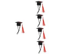 VICASKY 5pcs Adjustable Small Pet Graduation Hat for Hamsters Premium Mini Hamster Cap with Tassel Comfortable Costume for Graduation Parties S