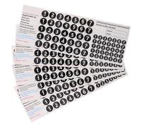 VICASKY 5Pcs Black Pan Flute Note Stickers for 16/18 Tube Wind Instruments - Self-Adhesive Flute Scale Labels for Music Learning and Practice, Suitable for Beginners and Teaching Use