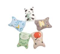 VICASKY 5Pcs Catnip Plush Pet Interactive Animal Shape Chew for Teething Playtime for Indoor Cats Banana Elephant Hungry Snake Honey Bear Apple Person