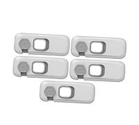 VICASKY 5pcs Child Safe Locks for Drawers and Trash Cans in Brown Abs Material with Self-Adhesive Design and Secure Hold, Practical Safety Locks for Home Use to Protect Children