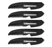 VICASKY 5pcs Folding Beard Comb Portable Plastic Mustache Comb for Men Oil Hair Styling Grooming Tool in Pocket for Travel